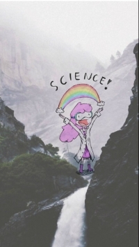 Аватар вконтакте Принцесса Бубльгум / Princess Bubblegum из мультсериала Время приключений / Adventure Time на фоне горного водопада