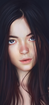 99px.ru аватар Темноволосая и голубоглазая девушка, by Bladdneart