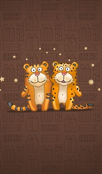 Аватар вконтакте Тигр и леопард друзья, летят золотые звездочки