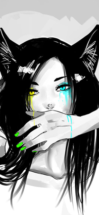 99px.ru аватар Девушка-нэко с разноцветными глазами, by NekoBobo