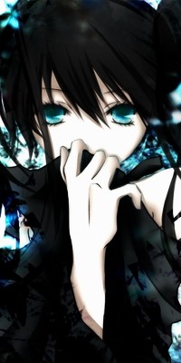 Аватар вконтакте Black Rock Shooter / Черный Стрелок Рока из одноименного аниме прикрывает шарфиком лицо