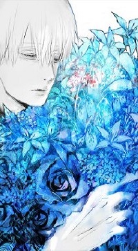 99px.ru аватар Парень с букетом голубых цветов