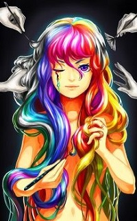 Аватар вконтакте Девочку разукрашивают кисточками, by Yuuza