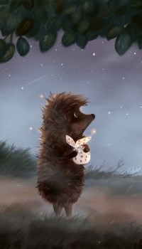 Аватар вконтакте Ежик с котомкой в лапках стоит в тумане, by Mellodee