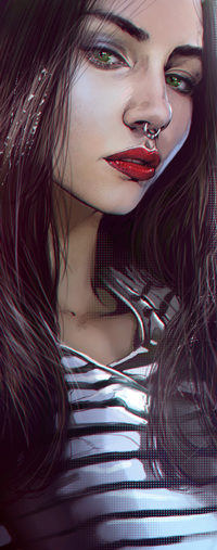 99px.ru аватар Темноволосая девушка с пирсингом в носу, by mehdic
