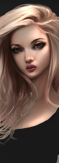 Аватар вконтакте Светловолосая девушка в черном, by Sebiji