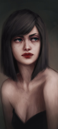 Аватар вконтакте Темноволосая девушка с алыми губами, by fdasuarez