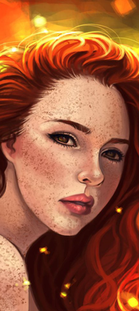 Аватар вконтакте Рыжеволосая девушка с веснушками, by Ithilnaur