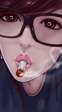 99px.ru аватар Курящая девушка в очках, by bluezjj