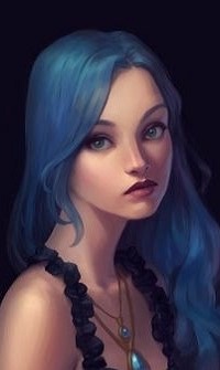 Аватар вконтакте Девушка с голубыми волосами, by AnaLuizaCG