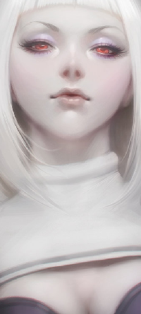 Аватар вконтакте Белокурая девушка с алыми глазами, by Artgerm