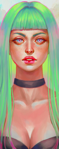 Аватар вконтакте Зеленоволосая девушка, by serafleur