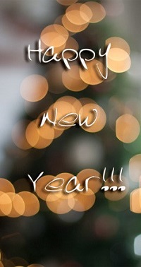 Аватар вконтакте На фоне бликов надпись (Happy new year / cчастливого нового года)