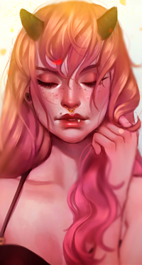 Аватар вконтакте Длинноволосая девушка демон, by cosmogirll