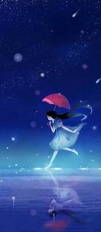 99px.ru аватар Девочка с розовым зонтом бежит по воде