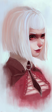 Аватар вконтакте Белокурая девушка с красными глазами, by enairya