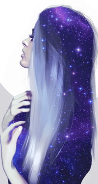 99px.ru аватар Девушка с космическими волосами, by lizavanrees