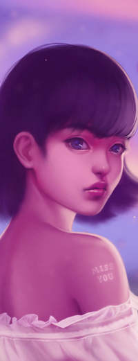 Аватар вконтакте Девушка в сиреневых тонах, by WeijiC