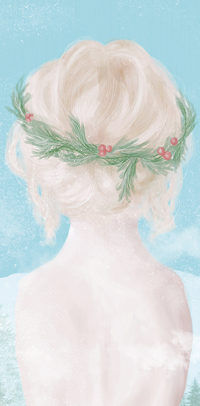 Аватар вконтакте Светловолосая девушка с венком на голове, by pastellish00