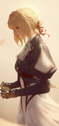 Аватар вконтакте Violet Evergarden / Вайолет Эвергарден держит в руках письмо, by raikoart