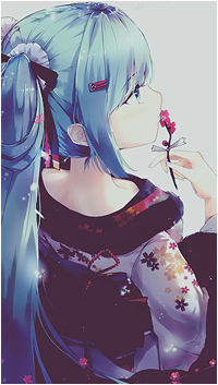 99px.ru аватар Vocaloid Hatsune Miku / Вокалоид Хацунэ Мику / Хатсуне Мику с цветком в руке