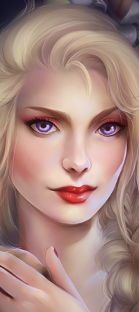 Аватар вконтакте Светловолосая девушка с сиреневыми глазами, by Cuine