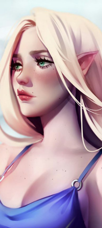Аватар вконтакте Светловолосая и зеленоглазая эльфийка, by cosmogirll