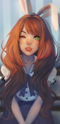 Аватар вконтакте Рыжеволосая девушка кроличьими ушками, by cosmogirll