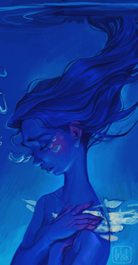 Аватар вконтакте Девушка под водой сложила руки на груди, by Lois van Baarle