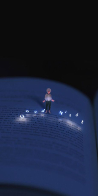 99px.ru аватар Мальчик стоит на страницах открытой книги (Good Night / Спокойной Ночи)