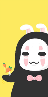 99px.ru аватар Безликий / No Face из аниме Sen to Chihiro no kamikakushi / Унесенные призраками с кроличьими ушками и зубами