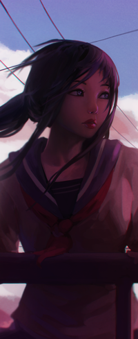 Аватар вконтакте Школьница на фоне неба, by GUWEIZ