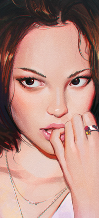 Аватар вконтакте Девушка с пальцем у губ, by GUWEIZ