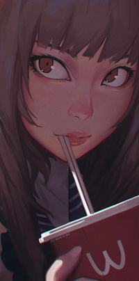 Аватар вконтакте Девушка с напитком, by GUWEIZ