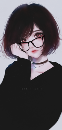 Аватар вконтакте Девушка с каштановыми волосами в очках, by KyrieMeii02
