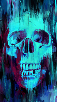 Аватар вконтакте Человеческий череп в краске, by NicebleedArt