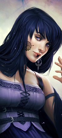 Аватар вконтакте Длинноволосая девушка с рисунком на щеке, by Charlie-Bowater