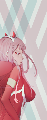 Аватар вконтакте Zero Two / Зеро Ту из аниме Darling in the FranXX / Милый во Франкcе, by sushiroe