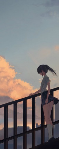 99px.ru аватар Девушка стоит на фоне неба с облаком
