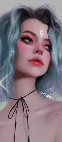 Аватар вконтакте Девушка с полумесяцем на лбу, by taozipie
