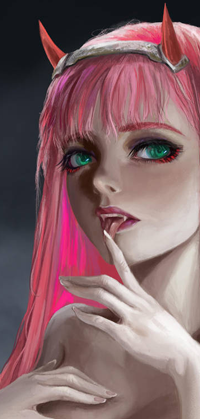 Аватар вконтакте Zero Two / Зеро Ту из аниме Darling in the FranXX / Милый во Франкcе, by EvilInspiration