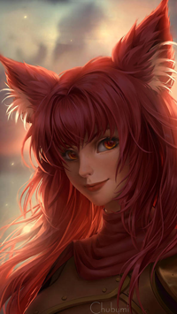 99px.ru аватар Рыжеволосая девушка с лисичьими ушками, by ChubyMi