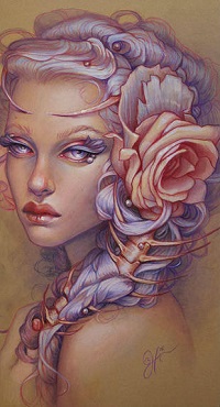 Аватар вконтакте Девушка с розой в косе, by JenniferHealy