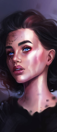 99px.ru аватар Темноволосая голубоглазая девушка с черными венками у глаза, by SandraWinther