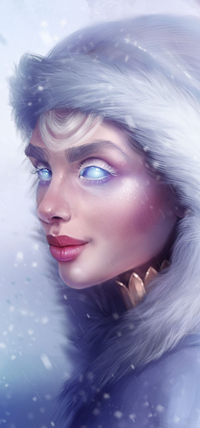 Аватар вконтакте Голубоглазая девушка в капюшоне под снегопадом, by SandraWinther