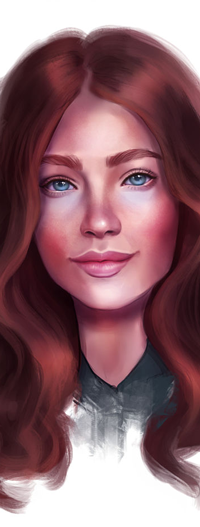 Аватар вконтакте Рыжеволосая голубоглазая девушка, by SandraWinther