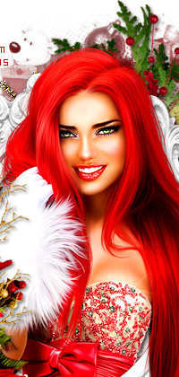 99px.ru аватар Красивая девушка с яркими волосами с новогодними атрибутами