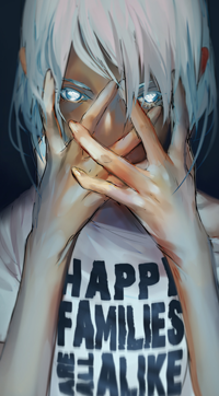 Аватар вконтакте Девушка альбинос прикрывает руками лицо (Happy Families are all Alike / Счастливые семьи все похожи), by yuumei