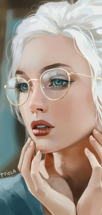 Аватар вконтакте Белокурая голубоглазая девушка в очках, by Tpiola