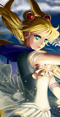99px.ru аватар Usagi Tsukino / Усаги Цукино и Luna / Луна из аниме Bishoujo Senshi Sailor Moon / Красавица-воин Сейлор Мун, by Pillara